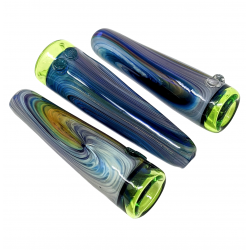 3" Reversal Art Work Chillum  With Lime- Slyme Color Tube (Pack Of 3) [SG4010]